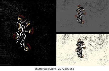 black panther scratch vector illustration mascot design