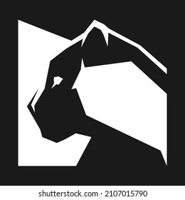 Die schwarze Panther-Seite zeigt ein weißes Symbol auf schwarzem Hintergrund. Design-Element