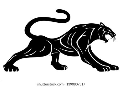 Black Panther Sign On White Background Stock Vector (Royalty Free ...