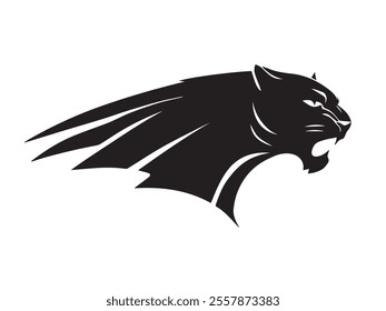 Black panther silhouette isolated on white background. Panther silhouette vector. Black silhouette of panther. Vector illustration.