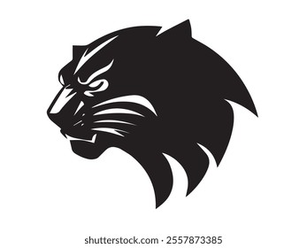 Black panther silhouette isolated on white background. Panther silhouette vector. Black silhouette of panther. Vector illustration.