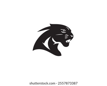 Black panther silhouette isolated on white background. Panther silhouette vector. Black silhouette of panther. Vector illustration.