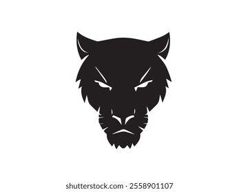 Black panther silhouette isolated on white background. Panther silhouette vector. Black silhouette of panther. Vector illustration.