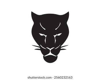 Black panther silhouette isolated on white background. Panther silhouette vector. Black silhouette of panther. Vector illustration.