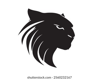 Black panther silhouette isolated on white background. Panther silhouette vector. Black silhouette of panther. Vector illustration.