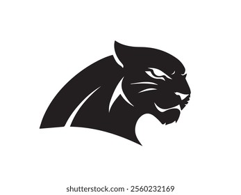 Black panther silhouette isolated on white background. Panther silhouette vector. Black silhouette of panther. Vector illustration.