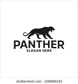 Black Panther Silhouette Logo Design Template Vector