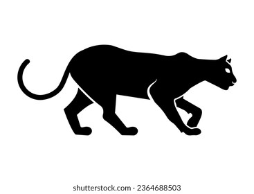 Black Panther Silhouette Vector Flat Design