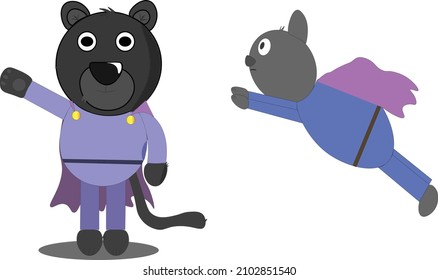 Black Panther In Super Hero Costume