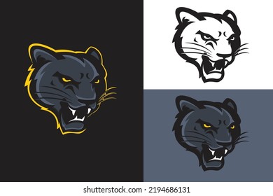 black panther triple mascot logo image premium version