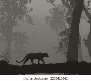  a black Panther, vector illustration	