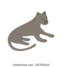 Black panther. Vector illustration of cute safari animal.