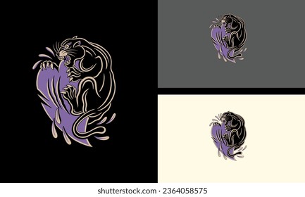 black panther vector mascot design