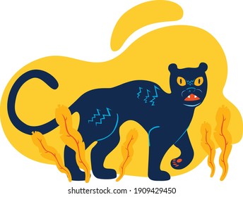 black panther vector stylized illustration isolated on a white background