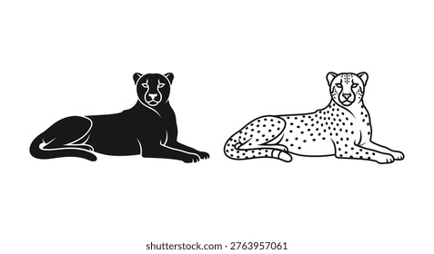 Black Panther vs Cheetah Big Cat Comparison Guide Vector
