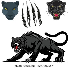 Black Panther black panther walking toward in shadow illustration