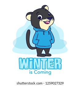 Black Panther Winter's Animal Hand Drawn Illustration