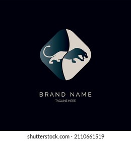 black panthers logo design template vector for brand or company and other