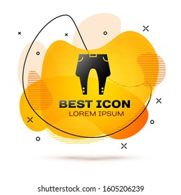 Black Pants icon isolated on white background. Abstract banner with liquid shapes. Vector Illustration