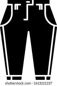 Black Pants icon isolated on white background.  Vector Illustration