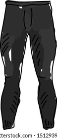 Black pants, illustration, vector on white background.