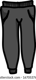 Pantalones negros, ilustración, vector sobre fondo blanco.