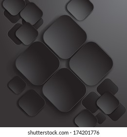 Black paper abstract infographic element, Vector  illustration