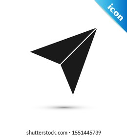 Black Paper airplane icon isolated on white background.  Vector Illustration