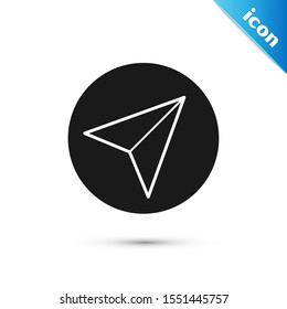 Black Paper airplane icon isolated on white background.  Vector Illustration