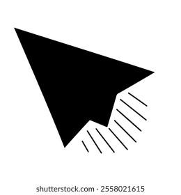 Black Paper airplane silhouette vector design.

