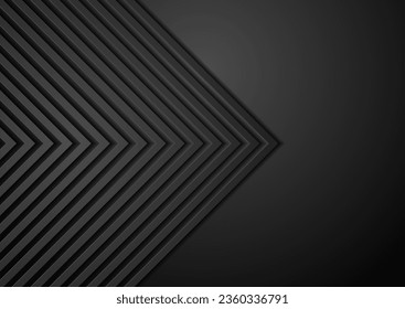 Black paper arrows abstract technology background. Vector graphic design