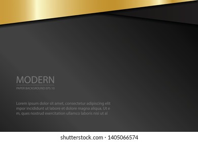Black paper background layer overlaping shadow for text and message modern artwork design - Vector