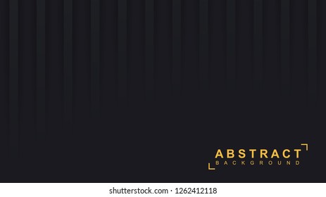 Black paper background. Vector geometric 3d illustration.