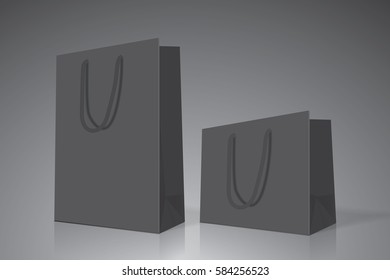 black paper bag for your design EPS10 Vector Mock up easy to change color