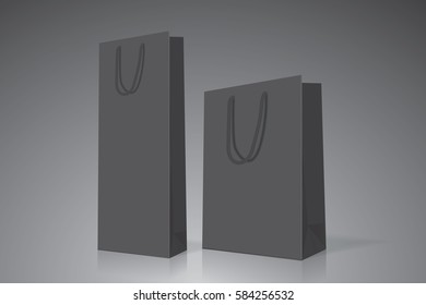 black paper bag for your design EPS10 Vector Mock up easy to change color