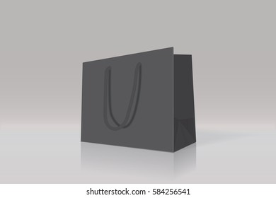 black paper bag for your design EPS10 Vector Mock up easy to change color
