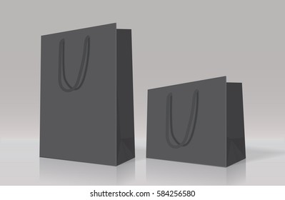 black paper bag for your design EPS10 Vector Mock up easy to change color
