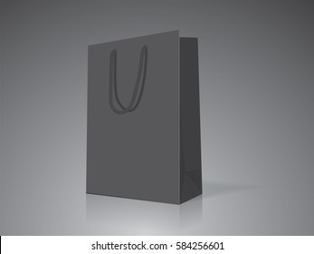 black paper bag for your design EPS10 Vector Mock up easy to change color