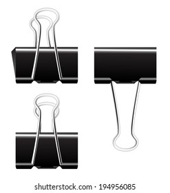 Black Paper Binder Clip vector