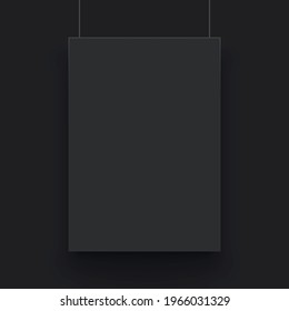 black paper blank board with realistic shadow