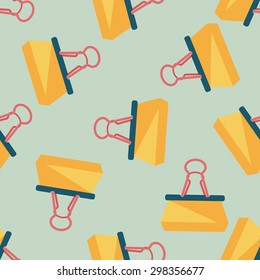 Black Paper clip flat icon,eps10 seamless pattern background