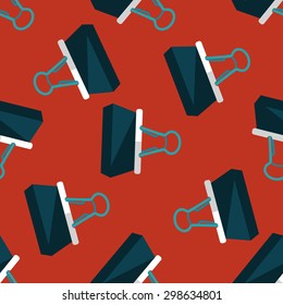 Black Paper clip flat icon,eps10 seamless pattern background