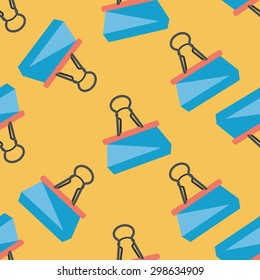 Black Paper clip flat icon,eps10 seamless pattern background