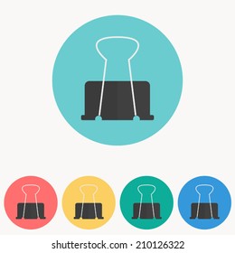 Black paper clip icon,vector illustration