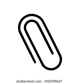 Black paper clip.Vector illustration isolated on white background.