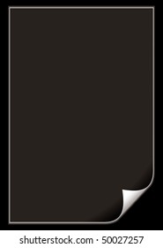 Black paper concept with copy space and outer glow and page curl