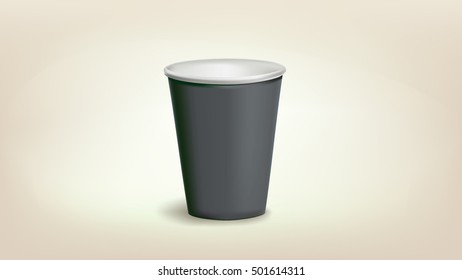 Black Paper Cup Vector Illustration