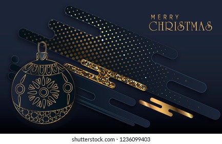 Black paper cut background. Abstract realistic layered papercut decoration textured with golden halftone pattern. 3d backdrop. Cover layout template. Material design concept