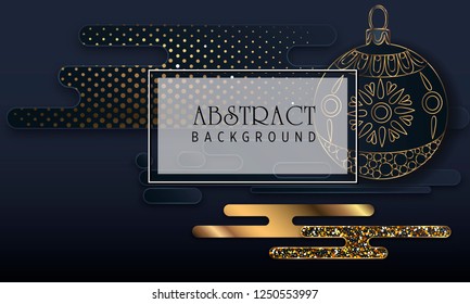 Black paper cut background. Abstract realistic layered papercut decoration textured with golden halftone pattern. 3d backdrop. Cover layout template. Material design concept