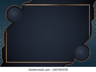 Black paper cut background. Abstract realistic layered papercut decoration textured